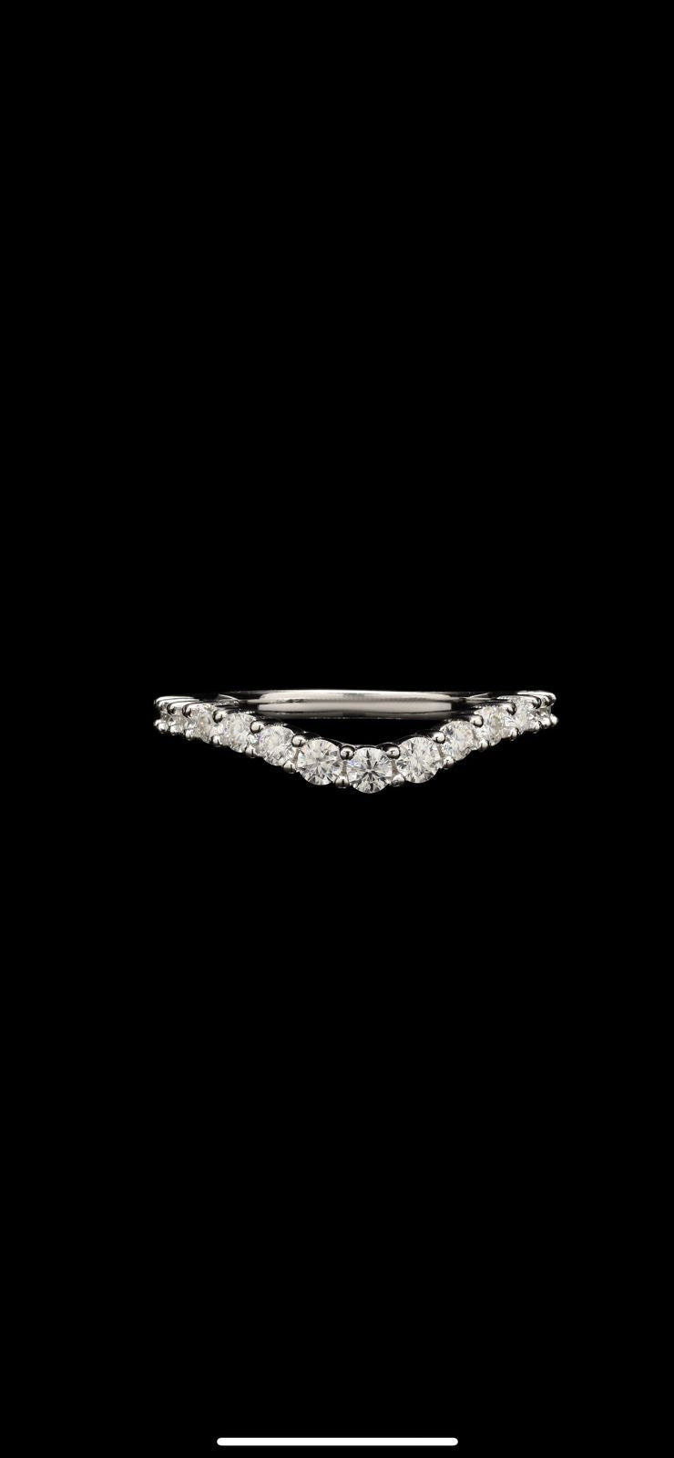 Small size Round cut moissanite ring in silver
