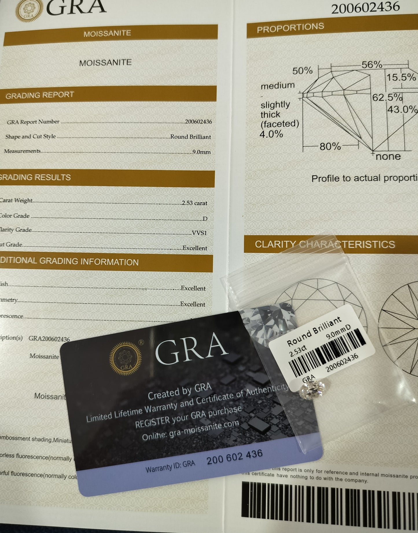 Round cut Moissanite