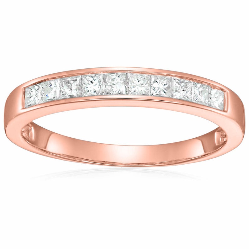 8 pieces small size princess cut moissanite ring in silver