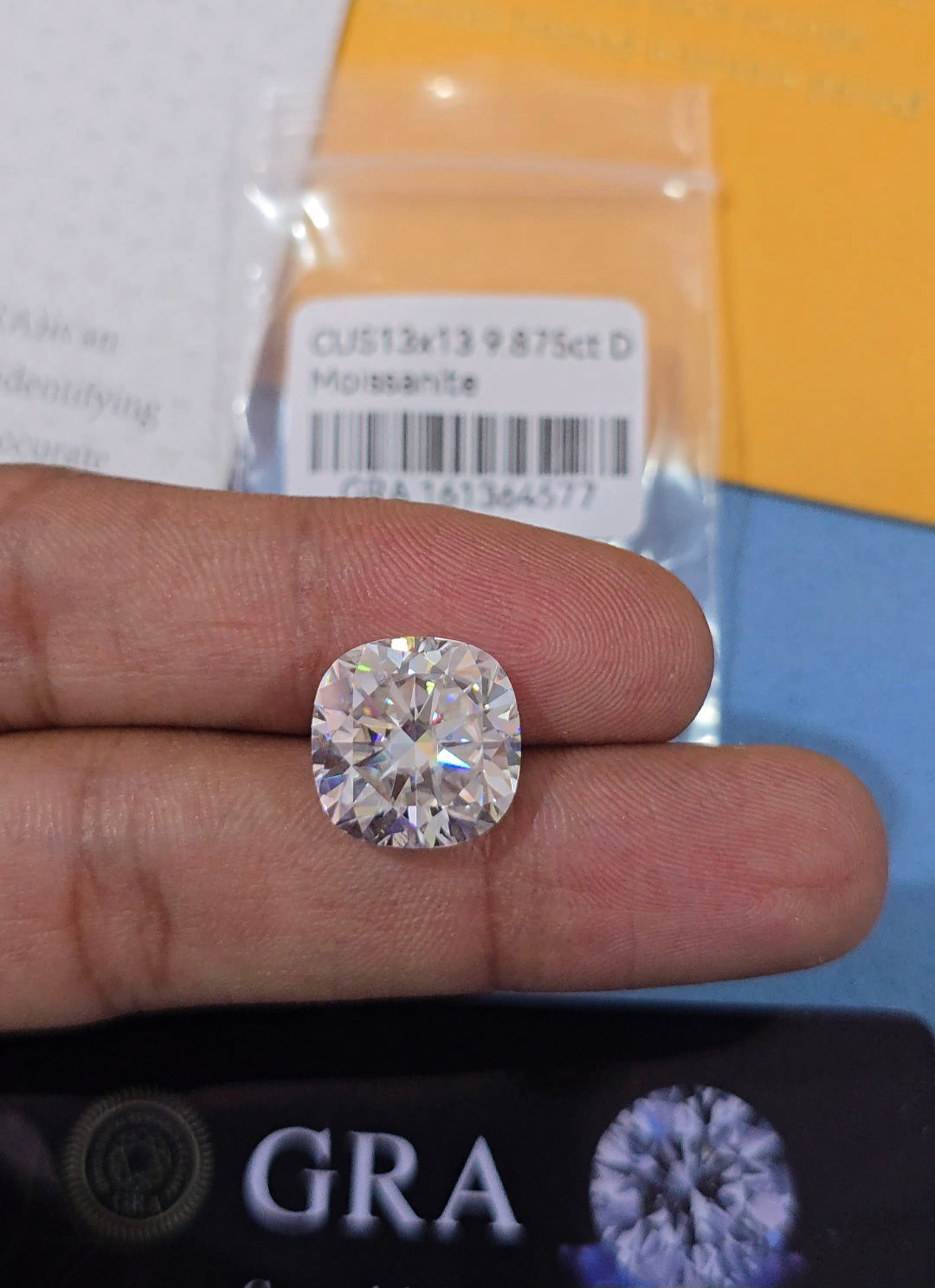 Cushion cut moissanite