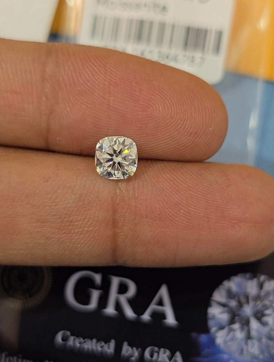 Cushion cut moissanite