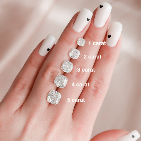 Cushion cut moissanite