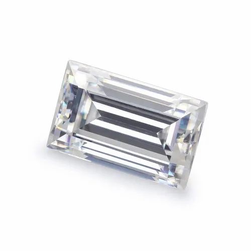 Emerald cut moissanite