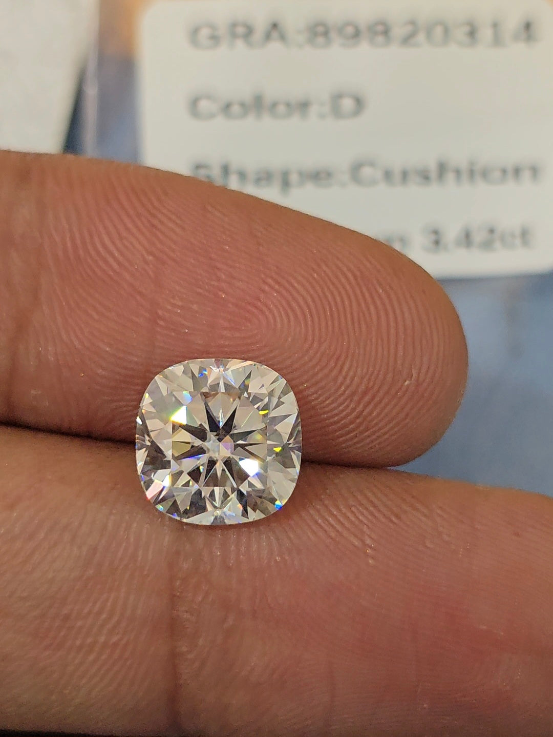 Cushion cut moissanite